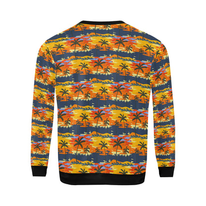 Palm Tree Pattern Print Design PT010 Men Long Sleeve Sweatshirt