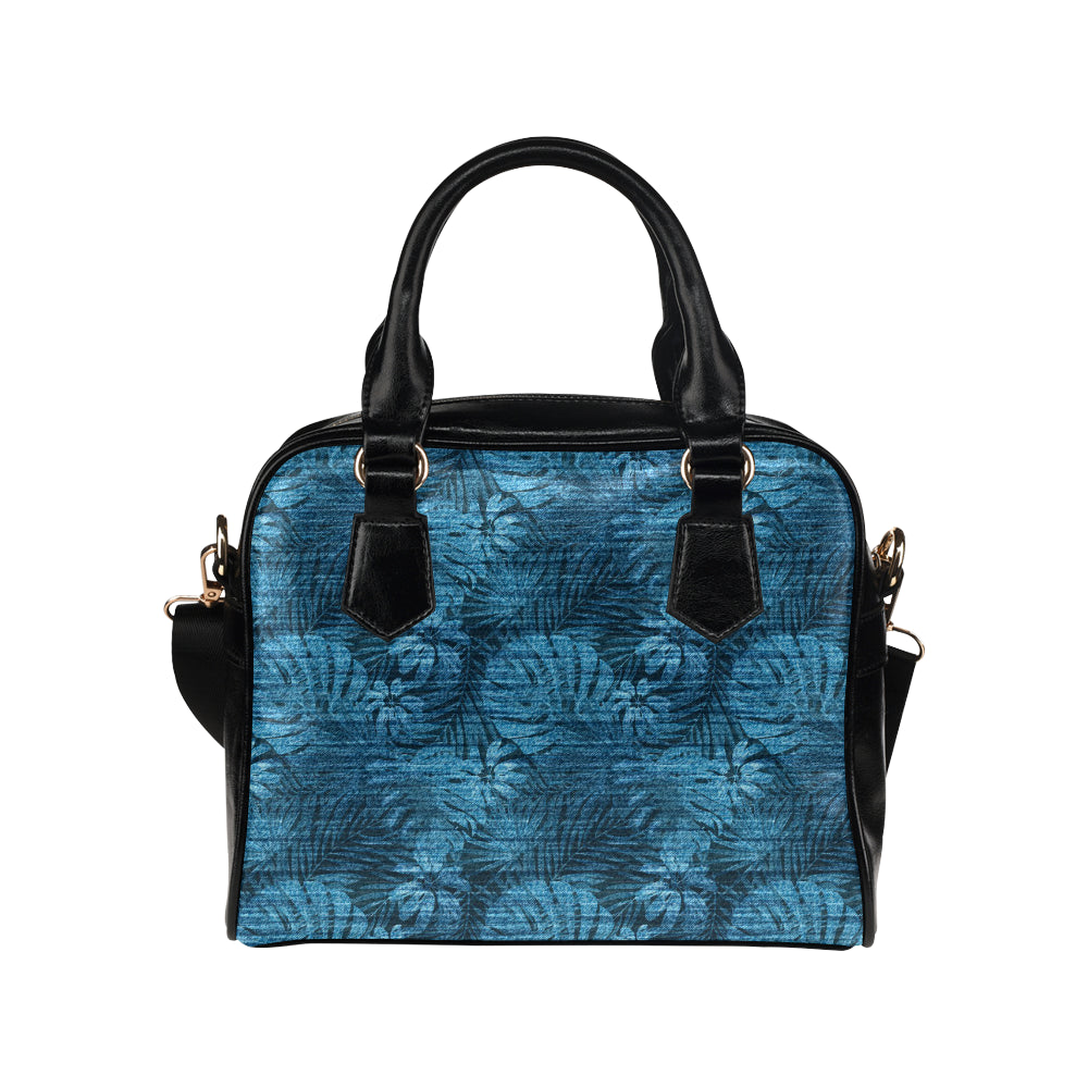 Jean Tropical Pattern Print Design 04 Shoulder Handbag