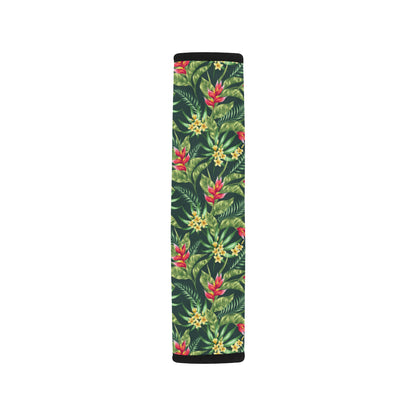 Tropical Folower Red Heliconia Print Car Seat Belt Cover