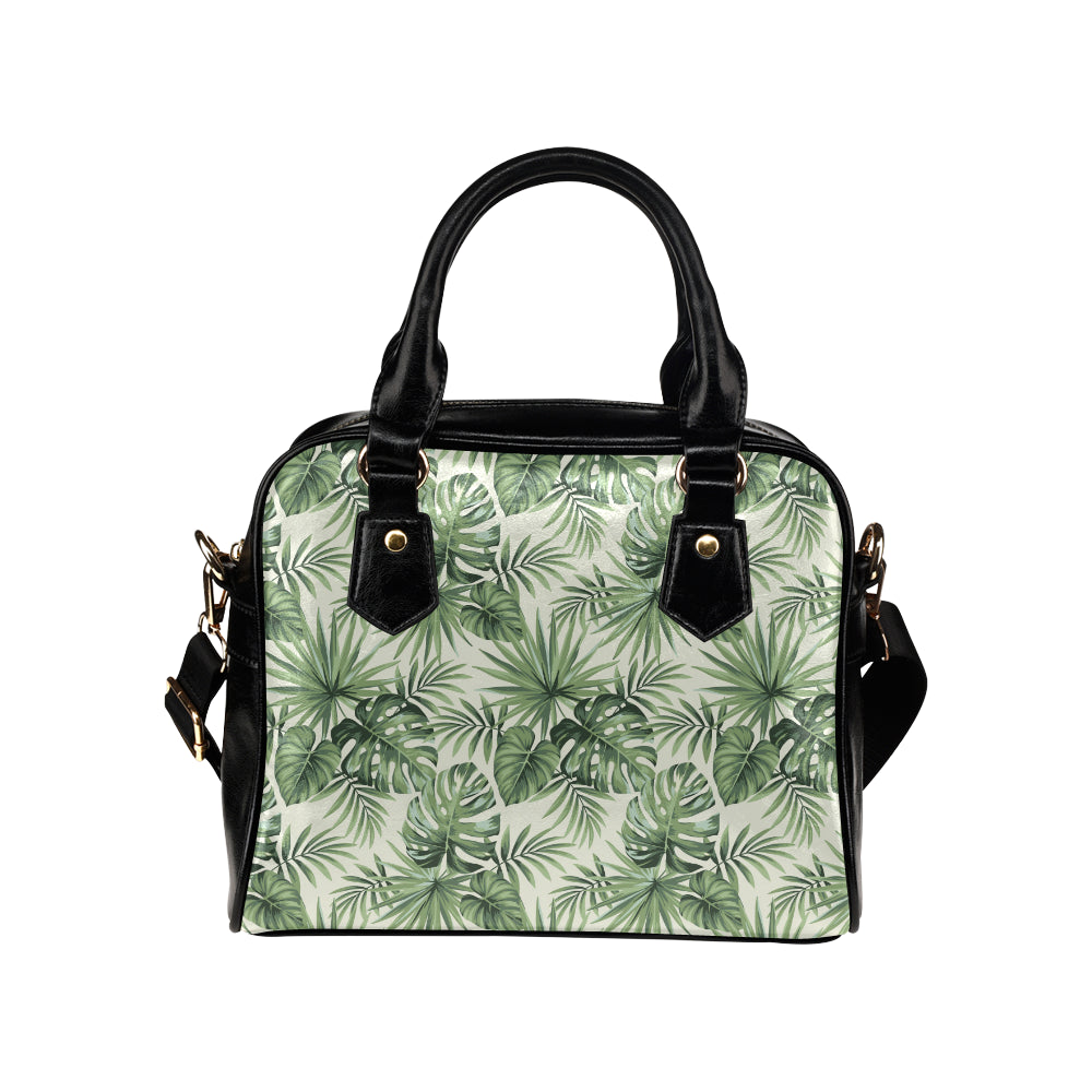 Palm Leaf Pattern Print Design A02 Shoulder Handbag
