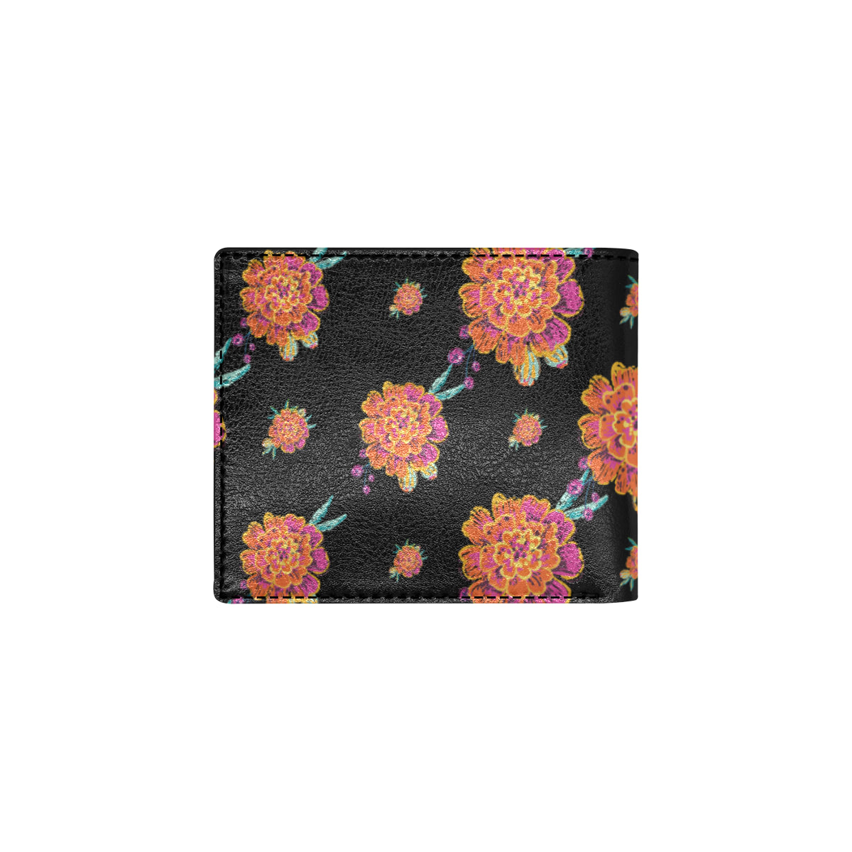 Marigold Pattern Print Design 01 Men's ID Card Wallet