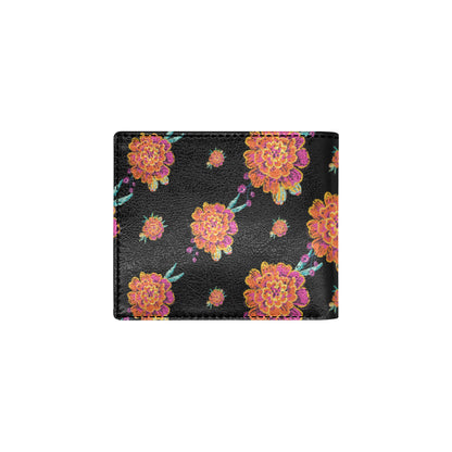 Marigold Pattern Print Design 01 Men's ID Card Wallet