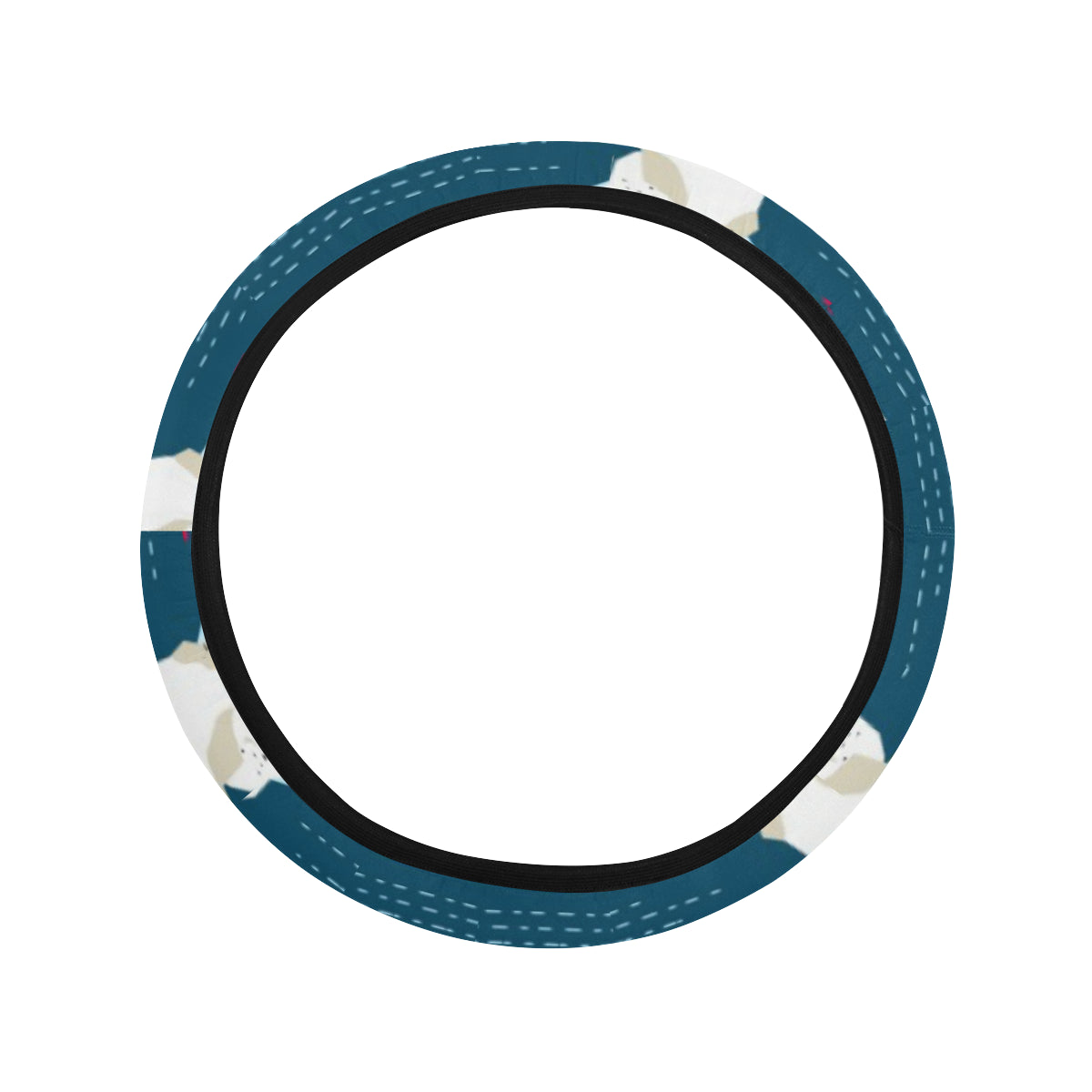 Polar Bear Pattern Print Design PB02 Steering Wheel Cover with Elastic Edge