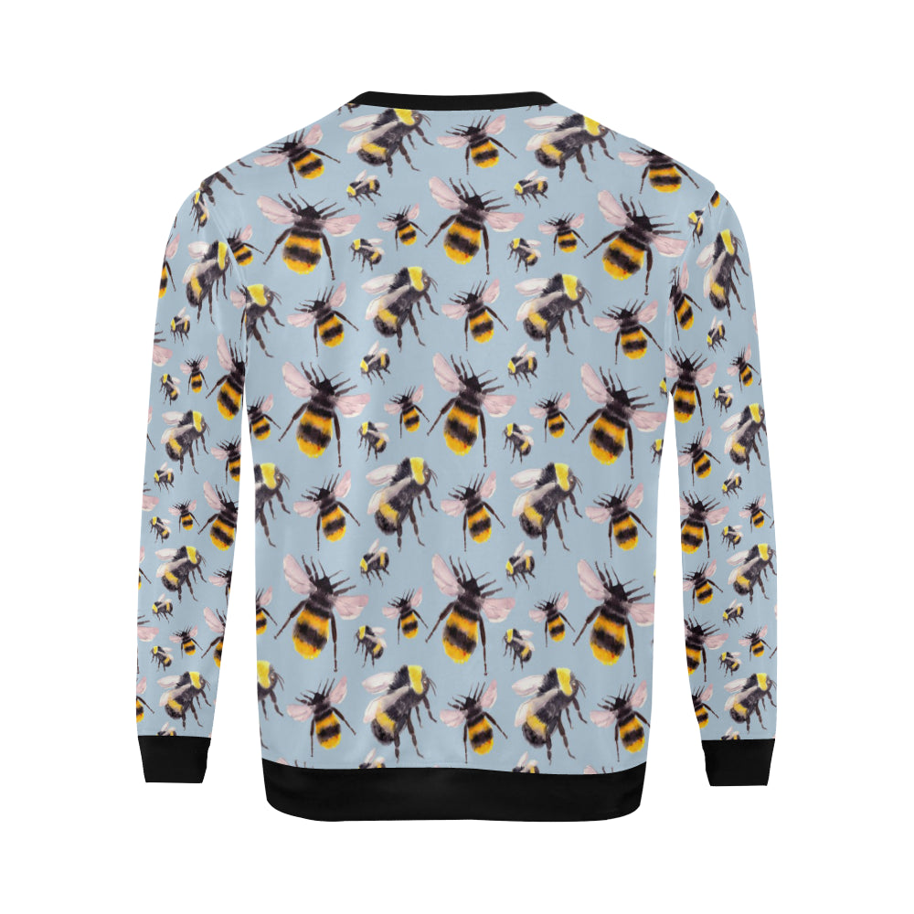 Bee Pattern Print Design BEE08 Men Long Sleeve Sweatshirt