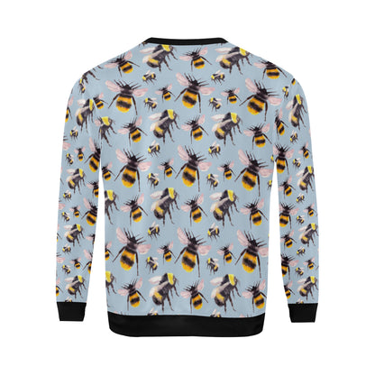 Bee Pattern Print Design BEE08 Men Long Sleeve Sweatshirt