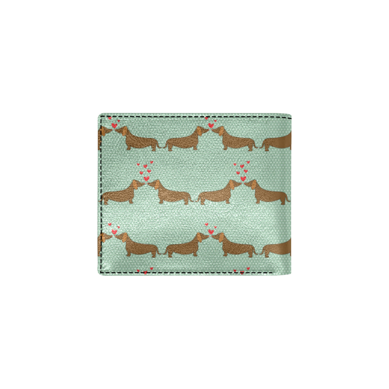 Dachshund Pattern Print Design 02 Men's ID Card Wallet