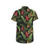 Bird Of Paradise Pattern Print Design BOP010 Men's Short Sleeve Button Up Shirt