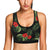 Red Hibiscus Tropical Sports Bra