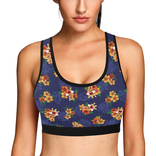 Hawaiian Themed Pattern Print Design H02 Sports Bra