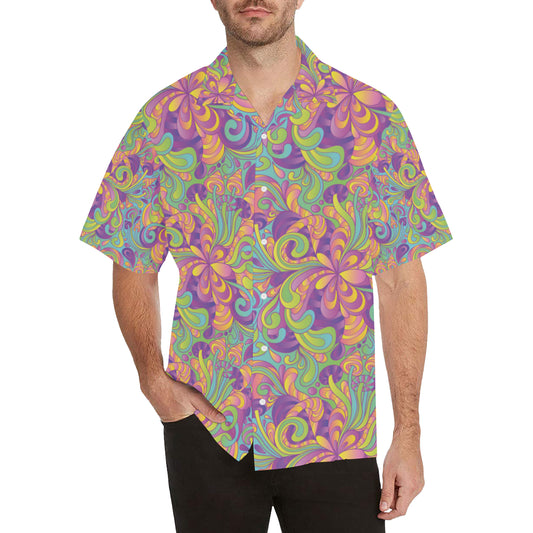 Psychedelic Mushroom Pattern Print Design A05 Men's Hawaiian Shirt