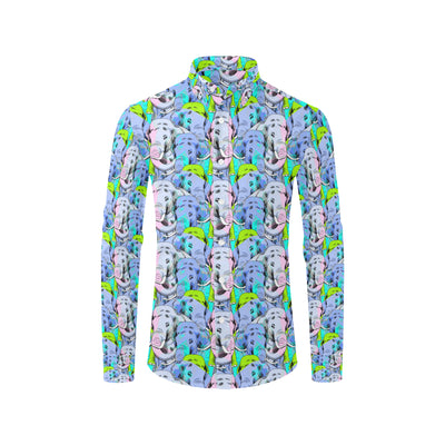 Elephant Art color Print Pattern Men's Long Sleeve Shirt