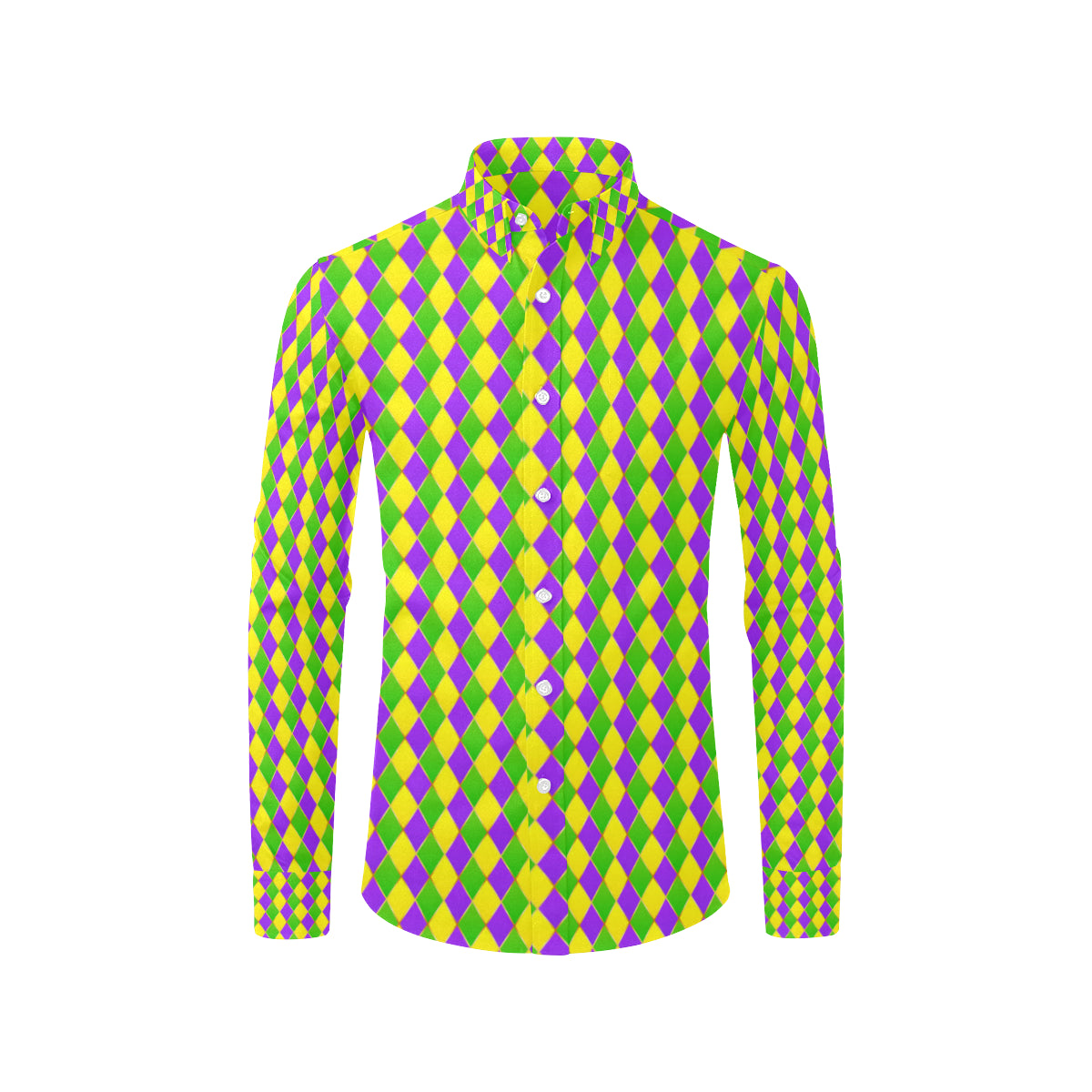 Mardi Gras Pattern Print Design 01 Men's Long Sleeve Shirt