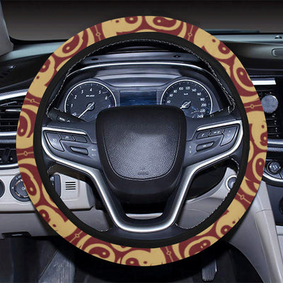 Yin Yang Style Pattern Design Print Steering Wheel Cover with Elastic Edge