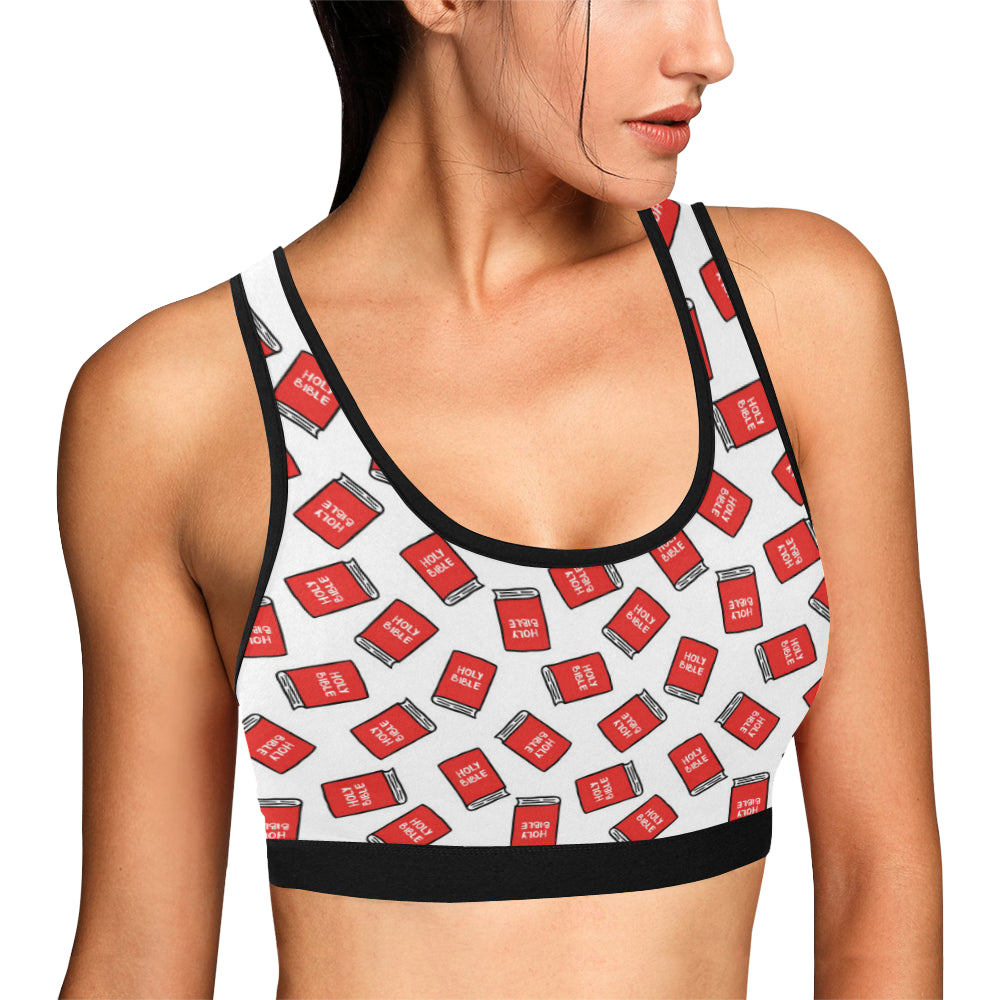 Bible Pattern Print Design 03 Sports Bra