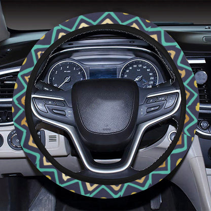 Multicolor Tribal aztec Steering Wheel Cover with Elastic Edge