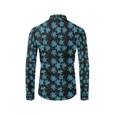 Tribal Turtle Polynesian Themed Design Men's Long Sleeve Shirt