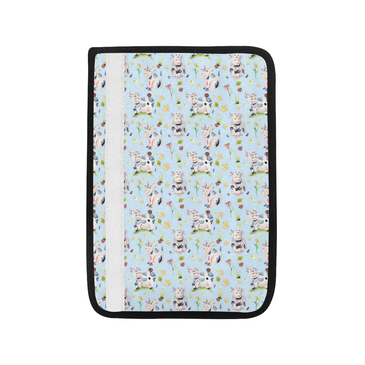 Cow Happy Pattern Print Design 05 Car Seat Belt Cover