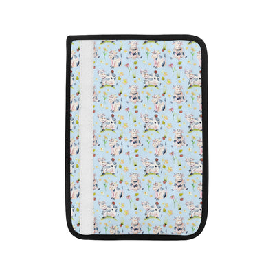 Cow Happy Pattern Print Design 05 Car Seat Belt Cover