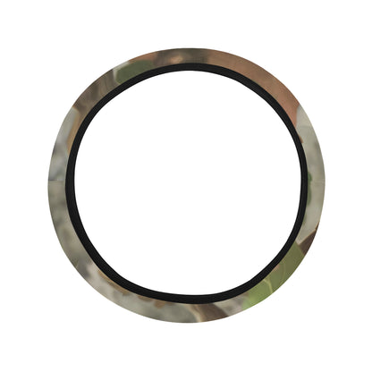 Camo Realistic Tree Forest Print Steering Wheel Cover with Elastic Edge