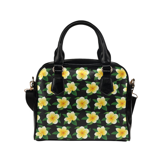 Plumeria Pattern Print Design A03 Shoulder Handbag