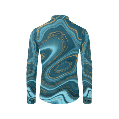 Liquid Pattern Print Design 04 Men's Long Sleeve Shirt