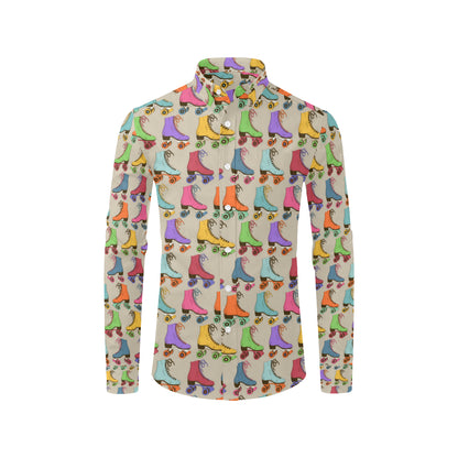 Roller skate Pattern Print Design A01 Men's Long Sleeve Shirt