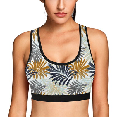 Colorful Tropical Palm Leaves Sports Bra