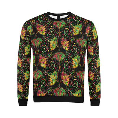 lotus Boho Pattern Print Design LO09 Men Long Sleeve Sweatshirt