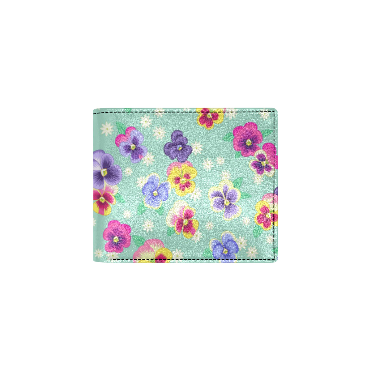 Pansy Pattern Print Design PS08 Men's ID Card Wallet