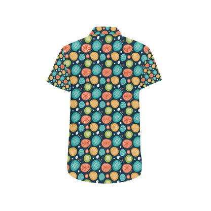 Swedish Themed Design Men's Short Sleeve Button Up Shirt
