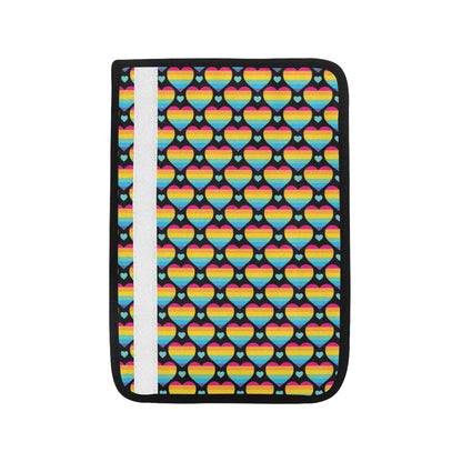 Rainbow Heart Print Pattern Car Seat Belt Cover