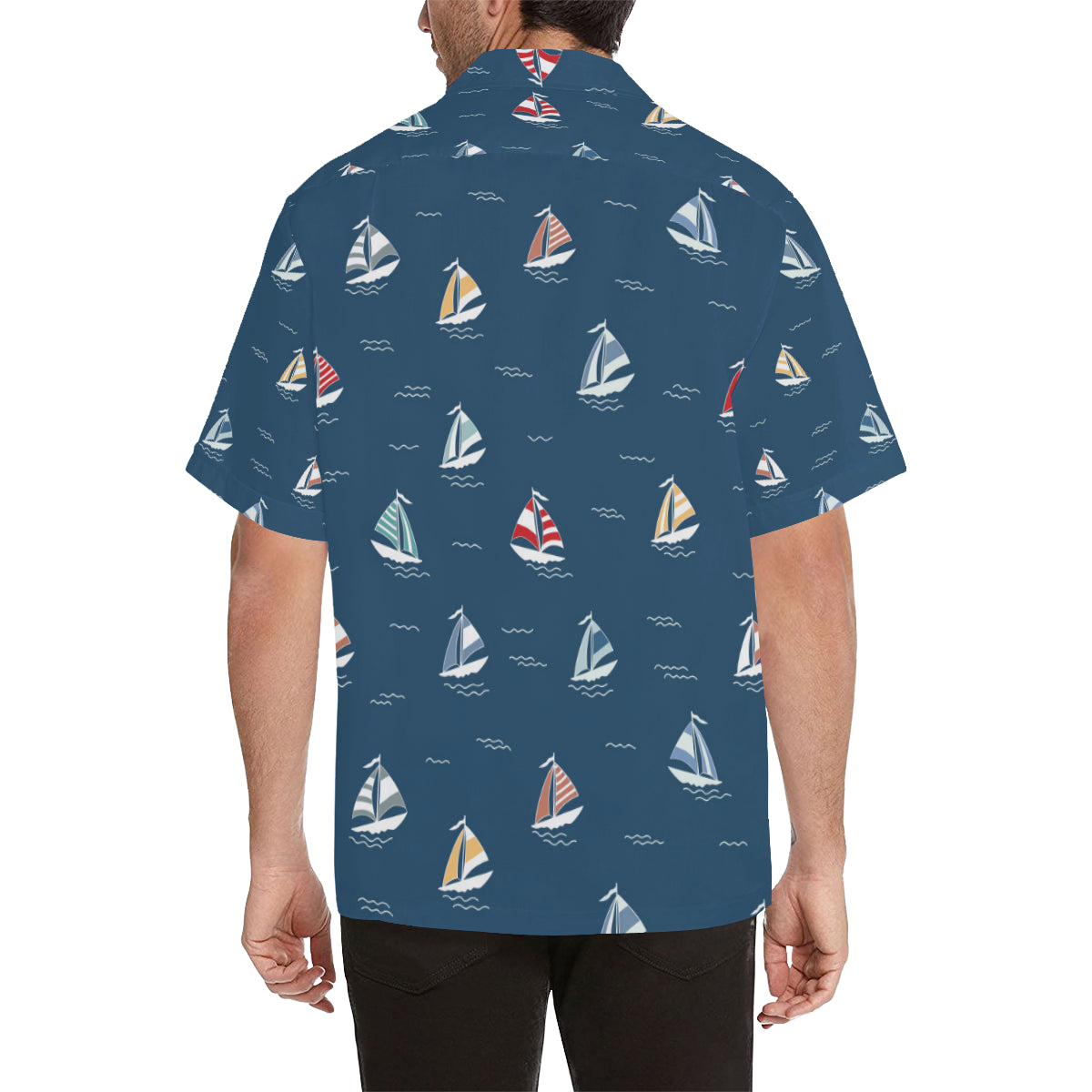 Sailing Ships Pattern Print Design A02 Men's Hawaiian Shirt