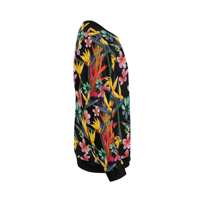 Tropical Flower Pattern Print Design TF015 Men Long Sleeve Sweatshirt