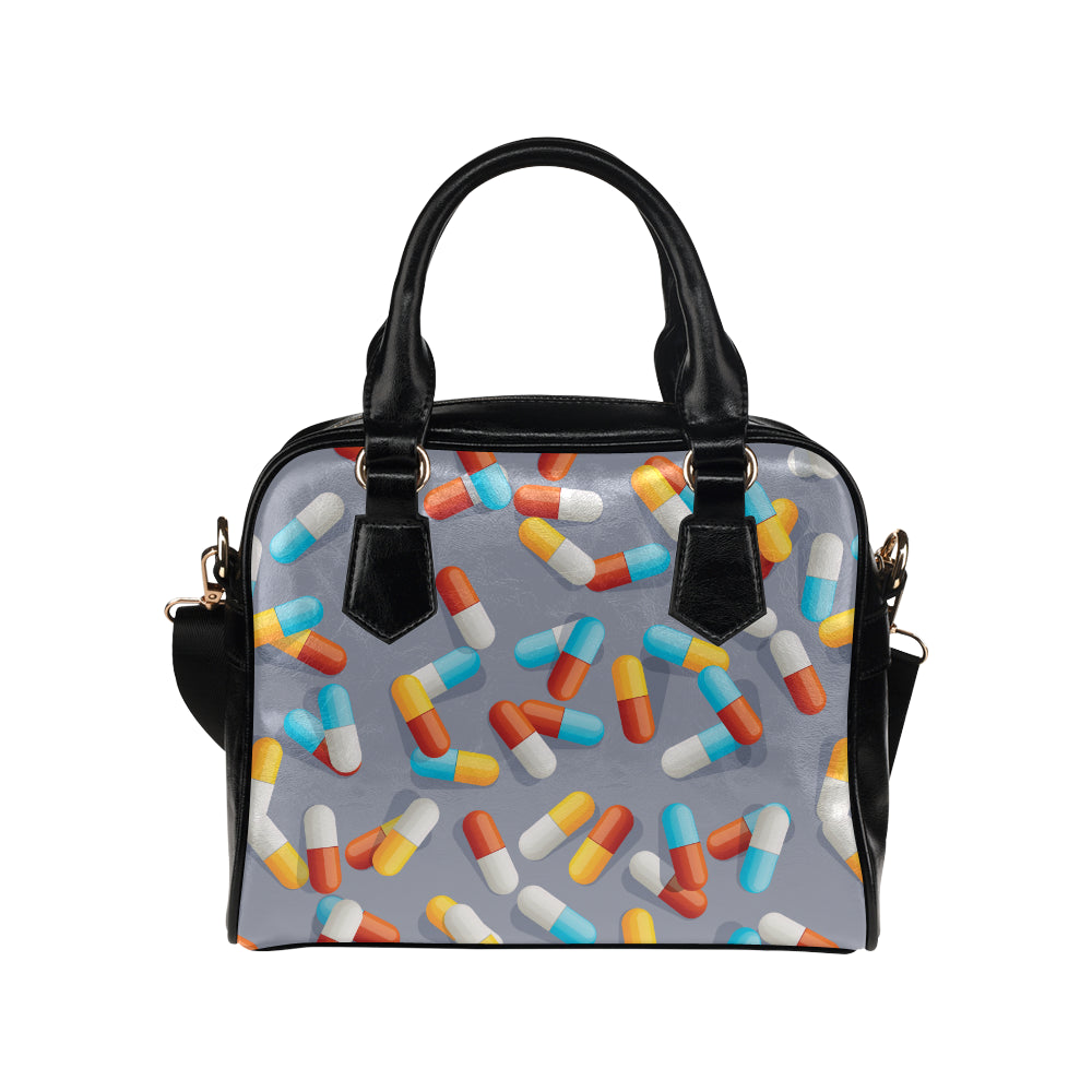 Pill Pattern Print Design A01 Shoulder Handbag