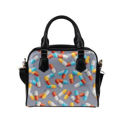 Pill Pattern Print Design A01 Shoulder Handbag