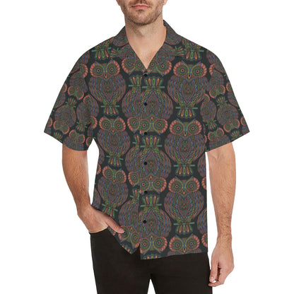 Owl Pattern Print Design A05 Men's Hawaiian Shirt