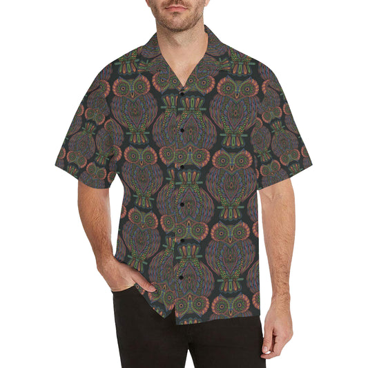 Owl Pattern Print Design A05 Men's Hawaiian Shirt