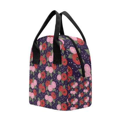 Camellia Pattern Print Design CM02 Insulated Lunch Bag