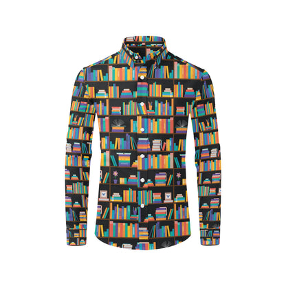 Book Pattern Print Design 05 Men's Long Sleeve Shirt