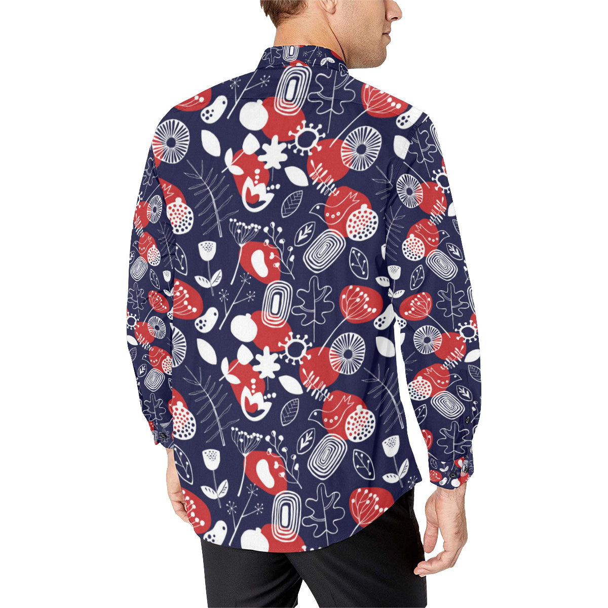 Nordic Pattern Print Design A02 Men's Long Sleeve Shirt