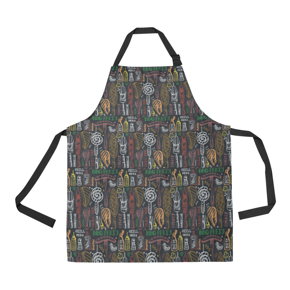 Barbecue Pattern Print Design 03 Apron with Pocket