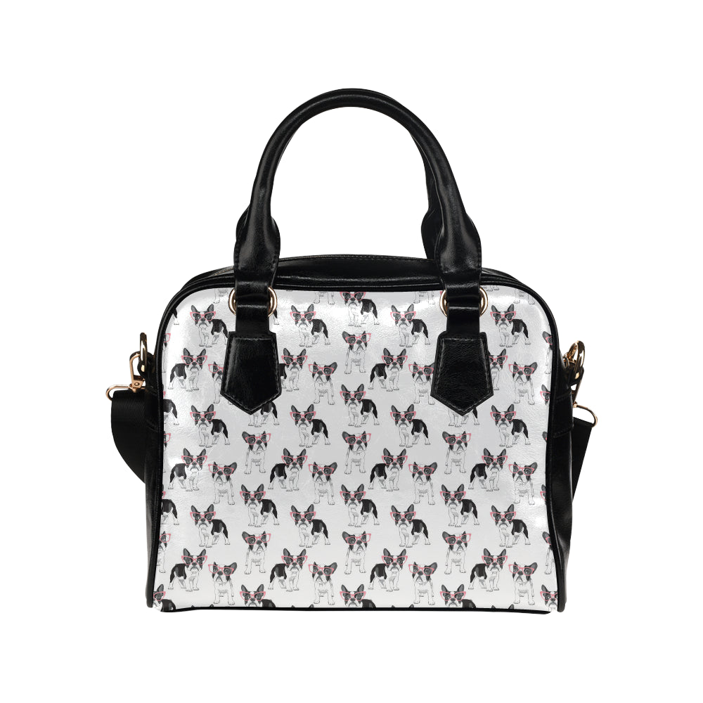 Boston Terrier Pattern Print Design 03 Shoulder Handbag