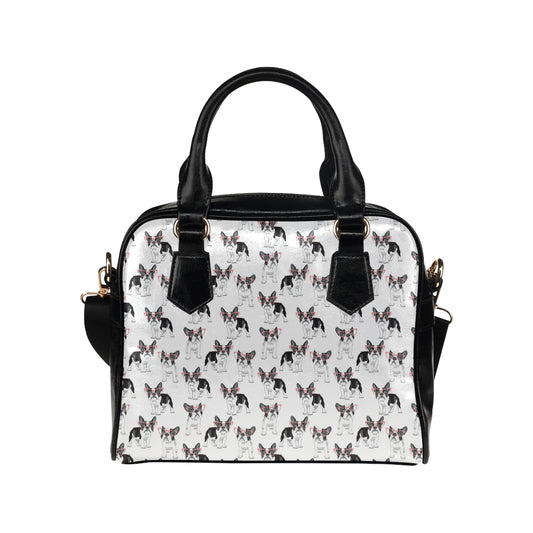 Boston Terrier Pattern Print Design 03 Shoulder Handbag