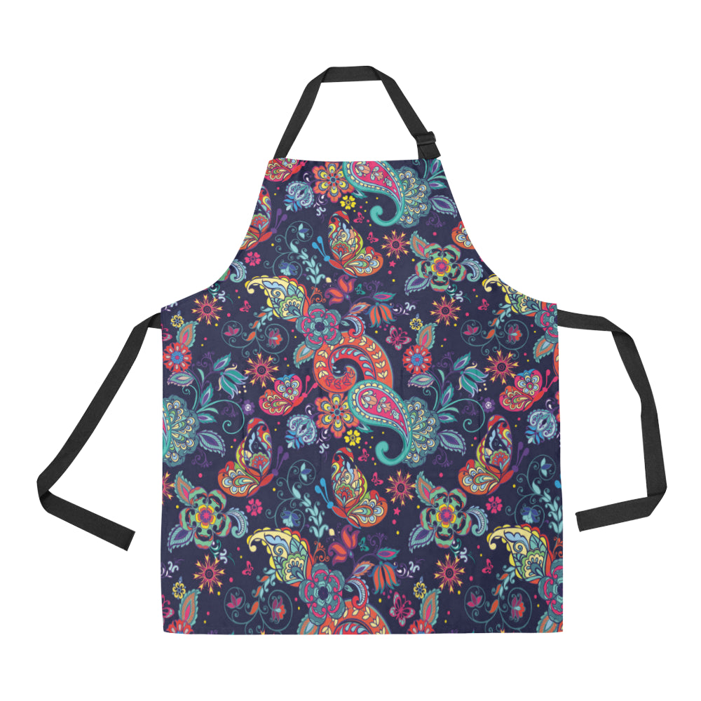 Paisley Boho Pattern Print Design A06 Apron with Pocket