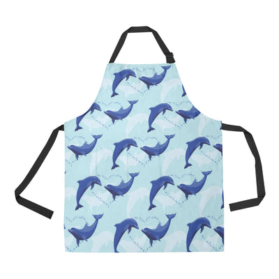 Dolphin Heart Pattern Apron with Pocket