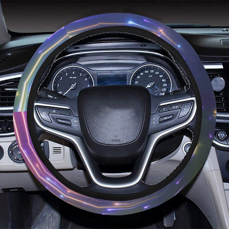 Celestial Rainbow Speed Light Steering Wheel Cover with Elastic Edge