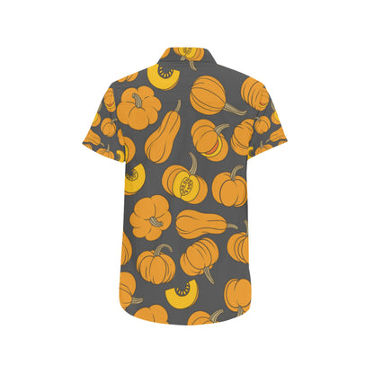 Pumpkin Pattern Print Design A03 Men's Short Sleeve Button Up Shirt