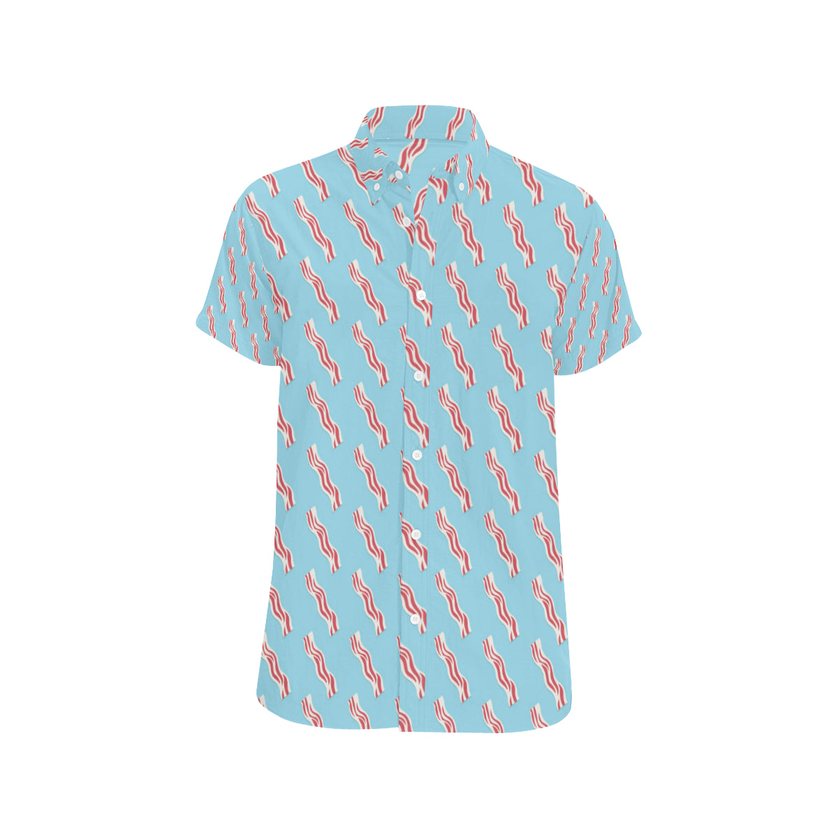 Bacon Pattern Print Design 03 Men's Short Sleeve Button Up Shirt