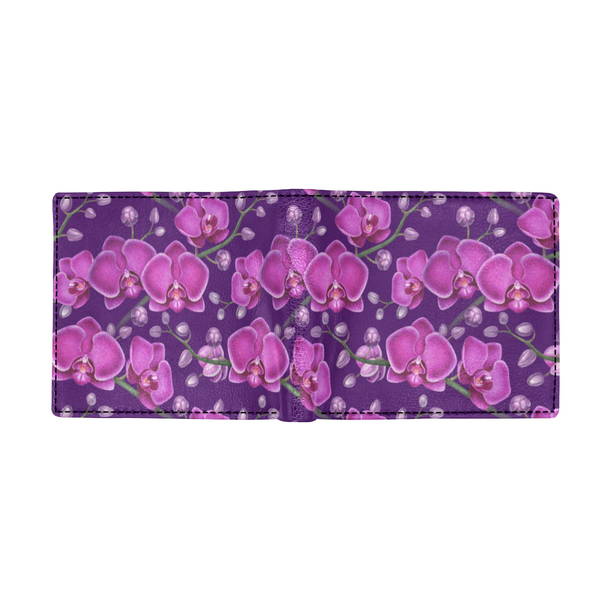 Orchid Purple Pattern Print Design OR02 Men's ID Card Wallet