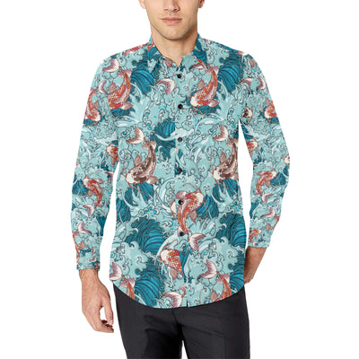 KOI Fish Pattern Print Design 05 Men's Long Sleeve Shirt